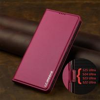 Apverčiamas odinis dėklas Samsung Galaxy A15 A35 A55 A14 A34 A54 A56 A16 A36 A17 A57 S26 S25 S24 S23 Ultra S22 Plus FE telefonui for A16 or A17 raudona