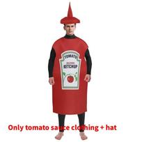 Halloween Food Theme Cosplay Costume For Adults With Polyester Material For Stage Shows Ketchup white