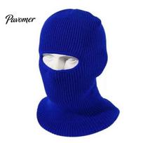 Comfortable Winter Hiking Hood Knitted Balaclava, Unisex Face Mask Hat, Warm Windproof Balaclava Ski Cap Neck Warmer for Skiing Motorcycle Riding karališkos mėlynos spalvos