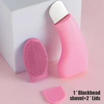 Facial Blackhead Removal Tool Silicone Nose Whitehead Remover Face Scraper for Deep Cleansing Brush Face Spatula Skin Care Tool pink