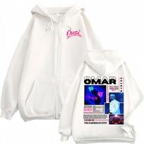 Omar Courtz Por Si Manana No Estoy Tour Zipper Hoodie Men Women Fashion Hip Hop Jacket Sweatshirt Hoody Coats 3XL white