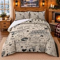 Arctic Monkeys Pattern Bedding 3Pcs Set Bed Sheet And Pillowcases For Indoor Bedroom 135cmx200cm gray