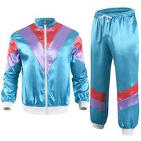 80-ųjų 90-ųjų apranga vyrams moterims Retro sportinis kostiumas vyrams Hip Hop vėjo striukė 90-ųjų Disco sportinė apranga vakarėliui cosplay XL mėlyna