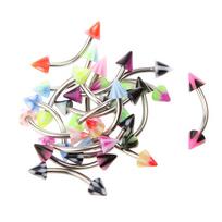 20x Eyebrow Rings Shape Bar Dumbbell gray
