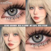 Eyeshare Nauji madingi spalvoti kontaktiniai lęšiai, juodi natūralūs kontaktiniai lęšiai, rožinės kavos spalvos, gražūs lęšiai, rudi kontaktiniai lęšiai, pilki lęšiai (1 pora) beige