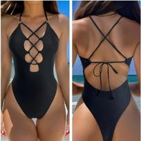 9 spalvų Seksualus Atviras Maudymosi Kostiumas Plonas Viengubas Maudymosi Kostiumas Moterims Maio Biquini Mujer Trikini Banador Monokini Bikini Badpak Femme M brown