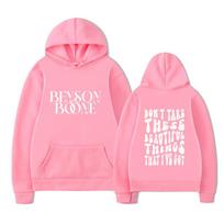 Benson Boone Hoody Vyrams Moterims Megztinis Spausdintas Unisex Gatvės Stilius Hip Hop Stilius Ruduo Žiema Madingi Viršutiniai Drabužiai S pink