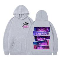 Kpop Demon Hunters Saja Boys Movie Hoodie Women Fashion Clothing Pullover Long Sleeves Loose Casual Harajuku Sweatshirt XXXL pilka spalva