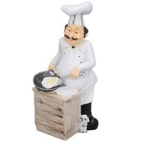 Chef Cooking Figurine Small Stereoscopic Art Ornament Resin Decoration Statue for Kitchen Living Room Bedroom white