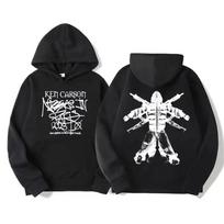 Rapper Ken Carson European Tour Hoodies Men's Women Vintage Trend Sweatshirts Casual Long Sleeve Hooded Streetwear M black