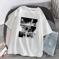 Anime Attack on Titan Spausdiniai Marškinėliai Animacinis Levi Ackerman Harajuku Unisex Trumpomis Rankovėmis Viršutiniai Drabužiai Marškinėliai Laisvalaikio Marškinėliai Moteriški Marškinėliai XXXXL balta