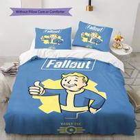 „Fallout“ įkvėpto rašto patalynės užvalkalų komplektas, antklodės užvalkalas, pagalvės užvalkalas, namų dekoravimo dovana (1 * antklodės užvalkalas + 2 * pagalvės užvalkalai, be šerdies) 135x200cm gray