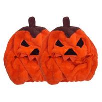 2 Pcs Helmet Cover Pumpkin And Santa Shape Thick Plush Keep Warm Cosplay Performance Winter Cycling Motorcycle Adventures Helmet Protective Cover red