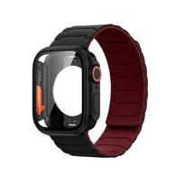 Dėklas+Dirželis Apple Watch Juostai 45mm 44 41 42 40mm Silikoninė Apyrankė Iwatch Series 3 4 5 6 Se 7 8 9 10 Pakeisti į Ultra Dėklą 45mm black