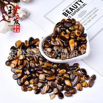Tiger Eye Polished Gravel: Rounded Yellow Raw Stones for Fish Tanks and Flower Pot Decoration 5-7mm 500g gray
