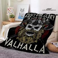 vikingų vegvisir skydu marginta antklodė vaikams šilta graži flanelė minkšta ir patogi antklodė namo kelionės gimtadienio dovana 75x90cm gray