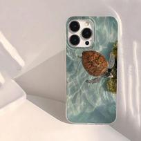 Sea Turtle Beach Pattern Phone Case For iPhone 16 15 14 13 12 11 Pro Max XS X XR 7 8 Plus 16E Shockproof Laser Bumper Back Cover iPhone 7 8 SE2 gray