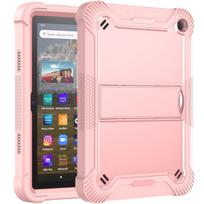 Funda Tablet Kids Case for Amazon Kindle Fire 8 HD 8 HD8 Plus 12th 2022 Cover Stand PC Shockproof Silicone Coque Shell Fire HD 8 2022 rožinio aukso spalvos