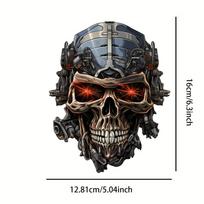 2024 New Design Skeleton Head Car Stickers Auto Door Body Styling Motorcycle Tank Waterproof Decals Computer Skull Decoration 12.81x16CM black