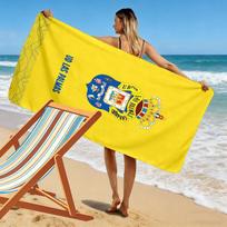 U.D. Las palmas Print Beach Towel, Large Soft Quick Dry Towel for Beach Camping Swimming 80cmx160cm(31x63inch) brown
