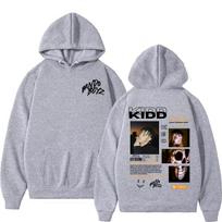 Raperio Kidd Keo Bando Boyz albumo turas, džemperis su gobtuvu, vyrams, moterims, Harajuku, hip hopas, pop muzika, patogūs, laisvalaikio, oversized megztiniai M pilka