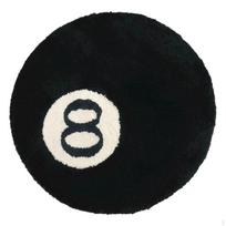 Apvalus 8 kamuoliukų kilimas, neslystanti tamsi grindų danga, miegamojo, svetainės dekoras, juodas kamuoliukas 60 Black #8 Ball New 60