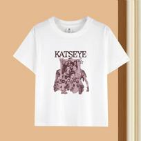 KATSEYE K-Pop merginų grupės T-shirt 220g sunkus medvilninis trumpomis rankovėmis jaunimui vaikams 60123-9 150cm balta