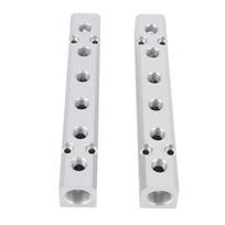 2PCS Air Compressor Manifold 6 Way 8 Port Air Distribution Block 1 4 Inch NPT Output 1 2 Inch NPT Supply Port