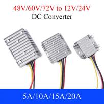 DC 48V/60V/72V to 12V/24V Power Converter 5A 10A 15A 20A Output Buck Regulator Auto Step-Down Voltage Supply Module For Car 48V-72V