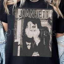 JOAN JETT T Shirt Tshirt T-shirt Tee Shirt Retro 1980s Style Band Tee Unisex Vin S white