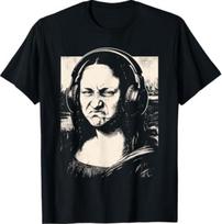 Mona Lisa Bass Face Funny Music Lovers DJs Producers T-Shirt - Unisex Size XXXL white
