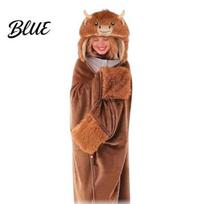 Women Halloween Costume Animal Wearable Blanket Hoodie for Women Oversized Flannel Sweatshirt Blanket Button-Up Cosplay C brown