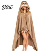 Women Halloween Costume Animal Wearable Blanket Hoodie for Women Oversized Flannel Sweatshirt Blanket Button-Up Cosplay F beige