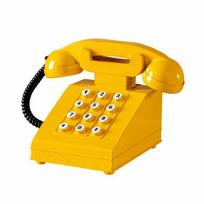 Vintažinio telefono modelis Retro stalo ornamentas Tvirtas namų dekoravimui geltona