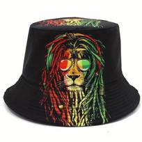 POD Lion Dreadlocks All-Over Print Fisherman Hat Hip Hop Bucket Cap Unisex Outdoor Sun Protection Main Image Style brown