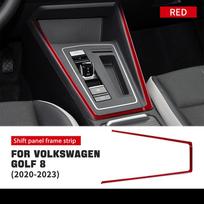 Tikro anglies pluošto lipdukas Volkswagen VW Golf 8 MK8 2020 2021 2022 2023 Automobilio interjero apdailai Raudonas pavarų perjungimo panelės dekoravimo aksesuaras Right Hand Drive gray