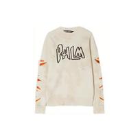 PALM ANGELS Garment Dye Palm Graffiti Flames Sweatshirt PMBA065F22FLE0060310310 M beige