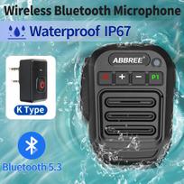 ABBREE Walkie Talkie Wireless Bluetooth Microphone Speaker MIC Waterproof For Baofeng UV-21 Quansheng UV-K6 Retevis Radios