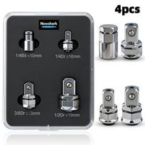 4Pcs Hex to Square Drive Socket Adapter Set, CR-V Ratchet Wrench Converter Kit (1/4  3/8  1/2  Drive) sidabras