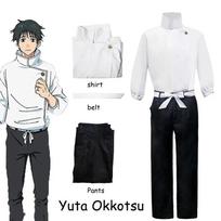 Anime Jujutsu Kaisen Yuta Okkotsu Cosplay Kostiumas Vyrams Moterims Helovino Šventės Uniformos Viršus + Kelnės + Diržas S black