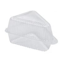 50pcs Triangular Cake Slice Boxes Plastic Cheesecake Take Out Box Sandwich Packing Box  Bakery 50pcs white