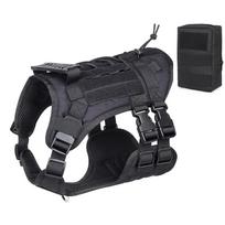 Tactical Dog Harness Military Training Dog Harness for Medium Large Dogs German Shepherd No Pull Patrol Quick Release Vest M 60-80CM Chest gray