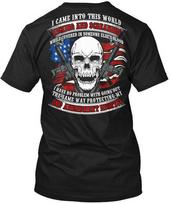 2nd Amendment Rights Gun Kicking Screaming Skull Flag T-Shirt Made in USA S-5XL 2XL gray