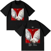 Raperio Niro OX7 albumo marškinėliai Vyrams Moterims Drabužiai Hip Hop Mada Pop Muzikos Marškinėliai Vyriški Laisvalaikio Senoviniai Marškinėliai Streetwear 3XL gray