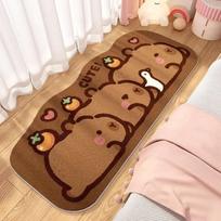 Cute Bedside Cashmere Carpet Capibara Imitation Cashmere Floor Mat,anime Rug 40X60CM brown