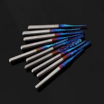 1Pc Milling Cutter Blue Titanium Coated End Mill Engraving Cutting Grinding Tool For PCB Machine CNC Router Bit Household Supply 1.0mm