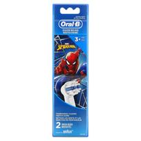 Oral-B, Keičiamos šepetėlių galvutės, Itin minkštos, 3+ metų amžiui, Žmogus-voras, 2 vnt. blue