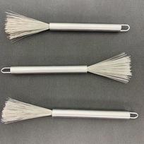 3pcs Stainless Steel Pan Brush Long Handle Strong Decontamination Convenient Fast Sink Stove Kitchen Accessories. Blue gray
