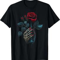 Skeleton Hand Red Rose Flower Graphic Tees for Men Women T-Shirt XXXXXL juoda