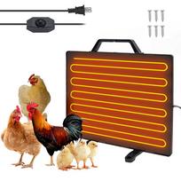 Thermostatic Chicken Coop Heater 160W Poultry Heating Panel 0-99℃ Temperature Winter Farm Radiant Heating Board Heating Plate brown